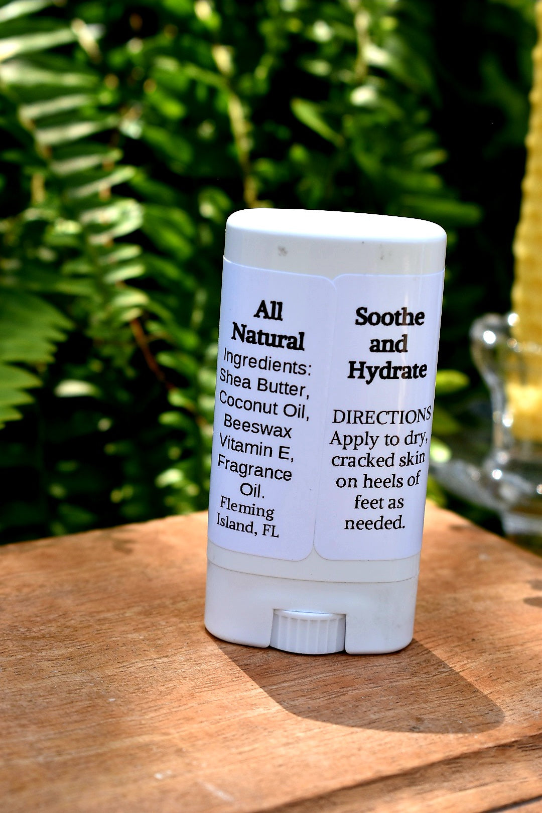 Made with Shea Butter, Coconut Oil, 100% Natural Beeswax, Vitamin E, and Sandlewood Fragrance