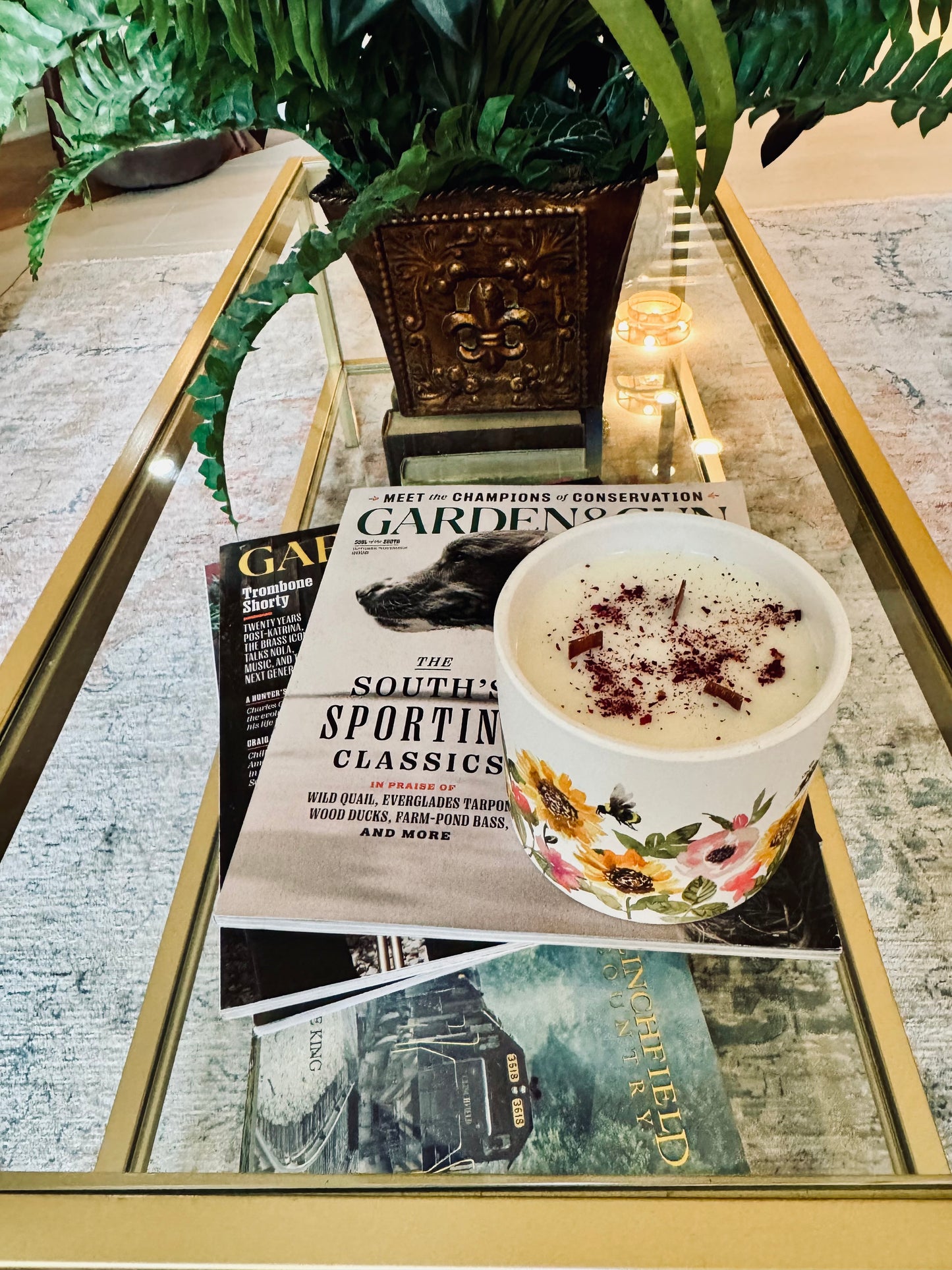 Spring Sunflower and Honeybee Candle